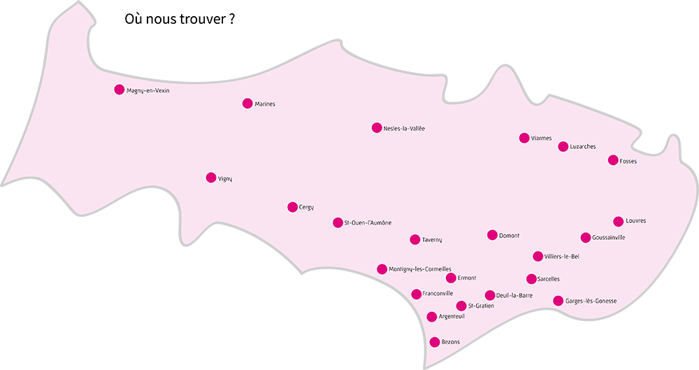 carte des accueils du Val-d'Oise